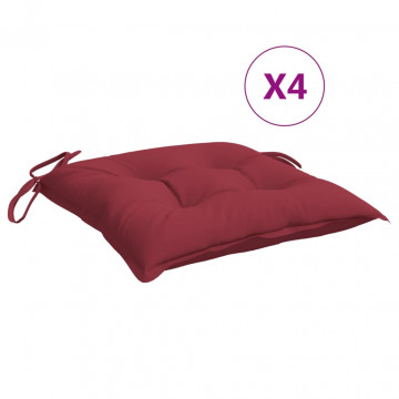 Perne de scaun, 4 buc., vin roșu, 50x50x7 cm, textil oxford - Img 2