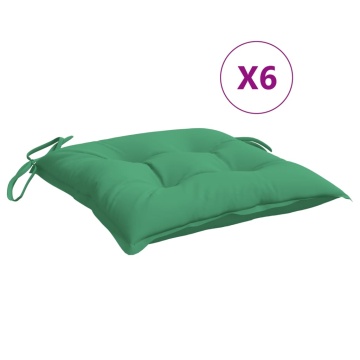 Perne de scaun, 6 buc., verde, 40x40x7 cm, textil oxford - Img 2