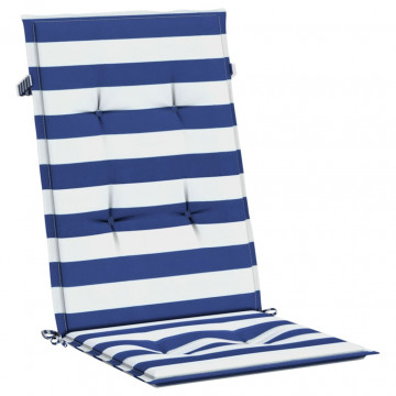 Perne de scaun spătar înalt, 4 buc. dungi albastre&albe, textil - Img 4