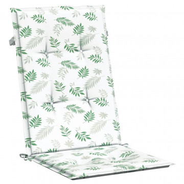 Perne de scaun spătar înalt, 4 buc., model frunze, textil - Img 4