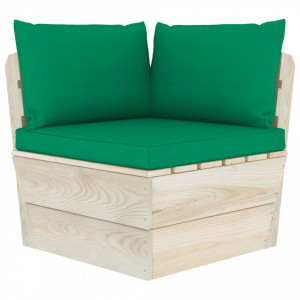 Perne pentru canapea din paleți, 3 buc., verde, textil - Img 1