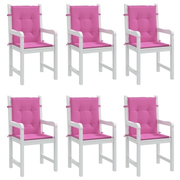 Perne pentru scaune cu spătar mic, 6 buc., roz, textil - Img 3