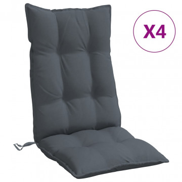Perne scaun cu spătar înalt 4 buc, antracit, țesătură Oxford - Img 2