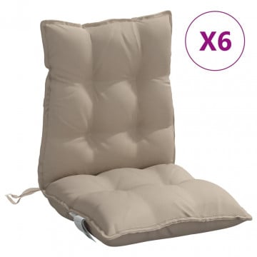 Perne scaun cu spătar mic, 6 buc., gri taupe, textil oxford - Img 2