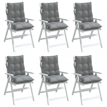 Perne scaun cu spătar mic, 6 buc., gri, textil oxford - Img 3