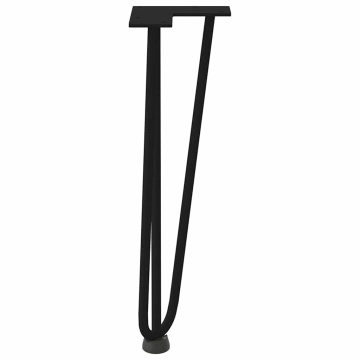 Picioare de masă în ac de păr 4 buc Negru 42 cm Oțel masiv - Img 5