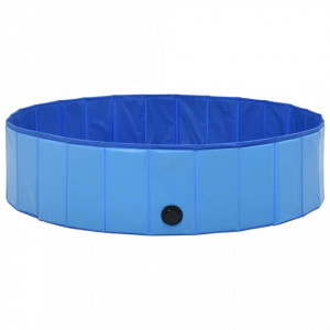 Piscină pentru câini pliabilă, albastru, 120 x 30 cm, PVC - Img 8
