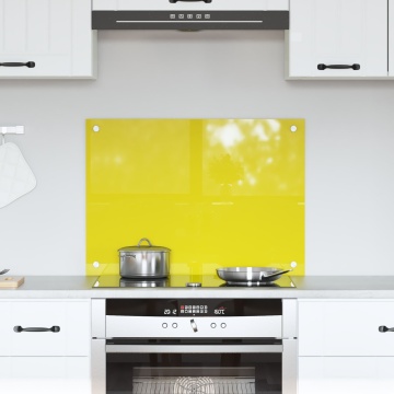 Placă backsplash pentru bucătărie galben 70x50x0,6 cm din sticlă securizată - Img 1