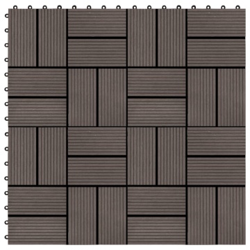 Plăci de pardoseală 11 buc, maro închis, 30 x 30 cm, WPC, 1 mp - Img 1