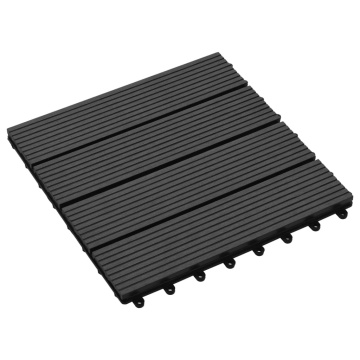 Plăci de pardoseală, 22 buc., negru, 30 x 30 cm, WPC, 2 mp - Img 3