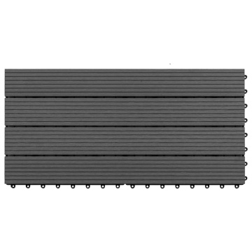 Plăci de pardoseală, 6 buc., negru, 60x30 cm, WPC, 1,08 m² - Img 3