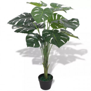 Plantă artificială Monstera cu ghiveci 70 cm, verde - Img 1