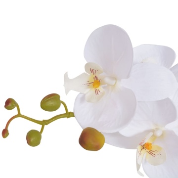 Plantă artificială orhidee cu ghiveci, 65 cm, alb - Img 2