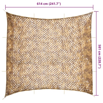 Plasă de camuflaj cu geantă de depozitare, nisipiu, 614x581 cm - Img 6