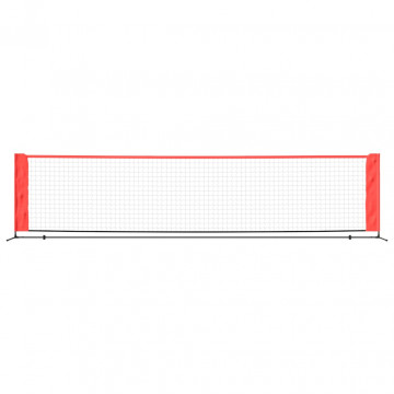 Plasă de tenis, negru și roșu, 400x100x87 cm, poliester - Img 3