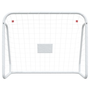 Poartă de fotbal cu plasă, alb, 125x96x60 cm, oțel/poliester - Img 3