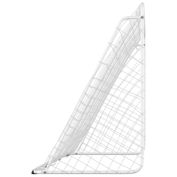 Poartă de fotbal cu plasă, alb, 366x122x182 cm, oțel - Img 4