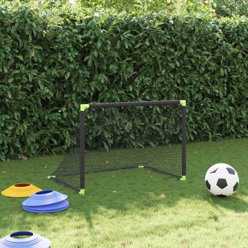 Poartă de fotbal pentru copii, pliabilă, negru, 90x64x64 cm - Img 3