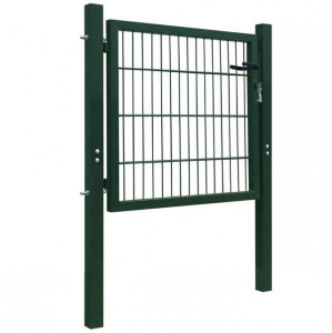 Poartă de gard, verde, 103 x 150 cm, oțel - Img 2