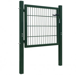 Poartă de gard, verde, 103 x 150 cm, oțel - Img 6