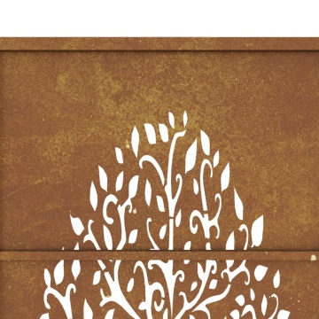 Poartă de grădină, 105x205 cm, oțel corten, model copac - Img 7
