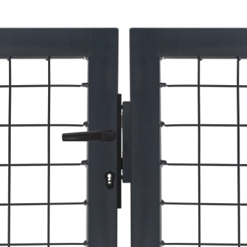 Poartă de grădină cu stâlpi, antracit, 350 x 140 cm, oțel - Img 3