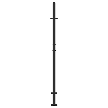 Poartă de grădină neagră 105x155 cm Design în cruce de oțel - Img 8