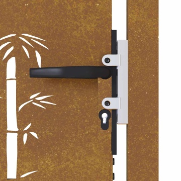 Poartă pentru grădină, 105x105 cm, oțel corten, model bambus - Img 7