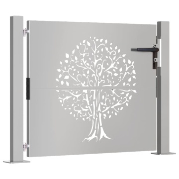 Poartă pentru grădină, 105x80 cm, oțel corten, model copac - Img 3