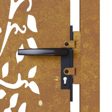 Poartă pentru grădină, 105x80 cm, oțel corten, model copac - Img 6