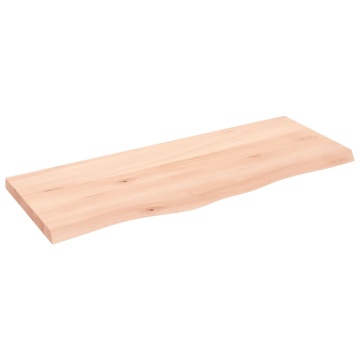 Poliță de perete, 100x40x(2-4)cm, lemn masiv de stejar netratat - Img 1