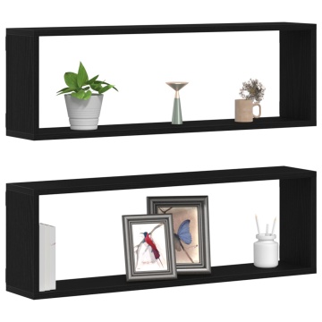 Polițe - Set de 2, Stejar Negru, 80x15x26 cm, Fabricate din Lemn Prelucrat - Img 3