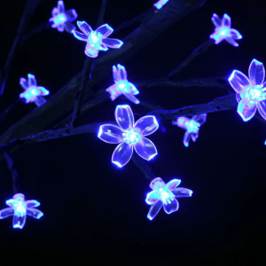 Pom Crăciun, 2000 LED-uri lumină albastră flori de cireș 500 cm - Img 8