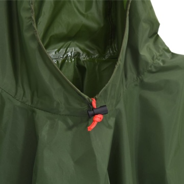 Poncho de ploaie cu glugă, design 2 în 1, verde, 223x145 cm - Img 8