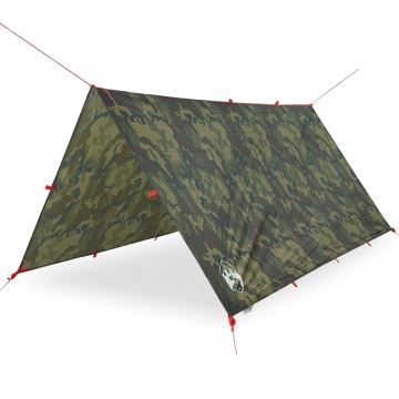 Prelată de camping, camuflaj, 366x306 cm, impermeabilă - Img 2