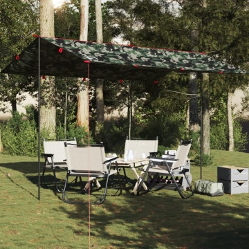 Prelată de camping, camuflaj, 406x306 cm, impermeabilă - Img 1