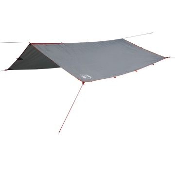 Prelată de camping, gri și portocaliu, 360x294 cm, impermeabilă - Img 1