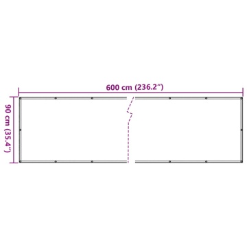 Prelată pentru balcon din țesătură oxford, 90x600cm, antracit - Img 5