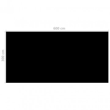 Prelată piscină, negru, 600 x 300 cm, PE - Img 4