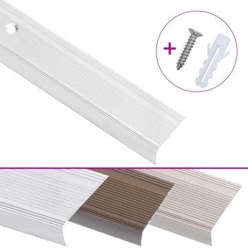 Profile trepte în formă de L, 15 buc, argintiu, 90 cm, aluminiu - Img 2