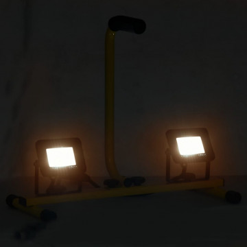 Proiector cu LED și mâner, 2x10 W, alb cald - Img 2