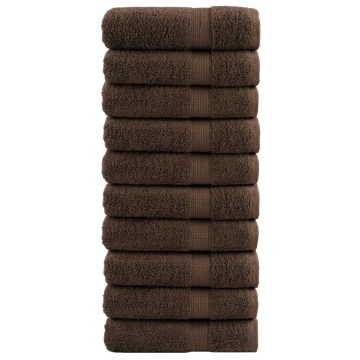 Prosoape de mâini premium SOLUND 10 buc maro 50x100cm 600gsm - Img 1