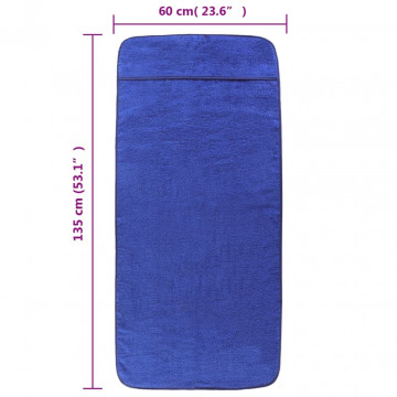Prosoape de plajă, 2 buc., albastru, 60x135 cm, textil 400 GSM - Img 7