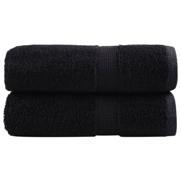 Prosoape mâini premium SOLUND 2 buc negru 30x30 cm 600 gsm - Img 1