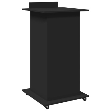 Pupitru cu roți și sertar negru 55x55x107 cm lemn prelucrat - Img 5