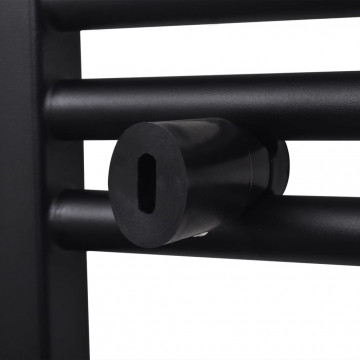 Radiator port-prosop încălzire baie, curbat, 480 x 480 mm, negru - Img 5