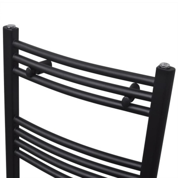 Radiator port-prosop încălzire centrală baie, curbat, negru 480x480 mm - Img 3