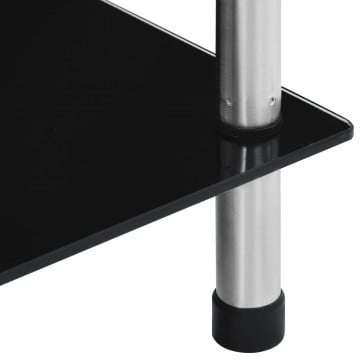 Raft cu 5 niveluri, negru, 40 x 40 x 130 cm, sticlă securizată - Img 7