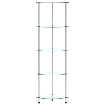 Raft cu 5 niveluri transparent, 30x30x130 cm, sticlă securizată - Img 3