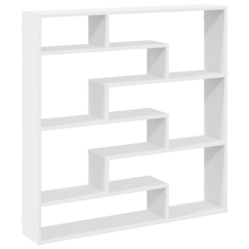 Raft cubic de perete cu 7 compartimente alb lemn prelucrat - Img 5